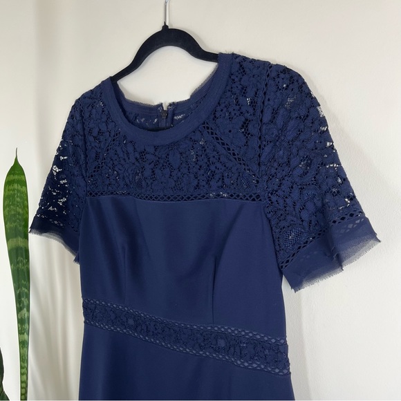 Rebecca Taylor Navy Lace Sheath Dress - Picture 9 of 16